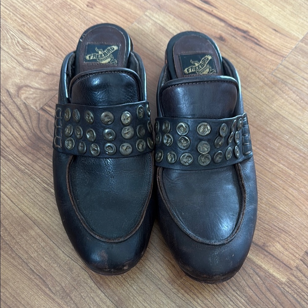 Freebird by Steven Black and Brown Leather Flats- Muse Size 9